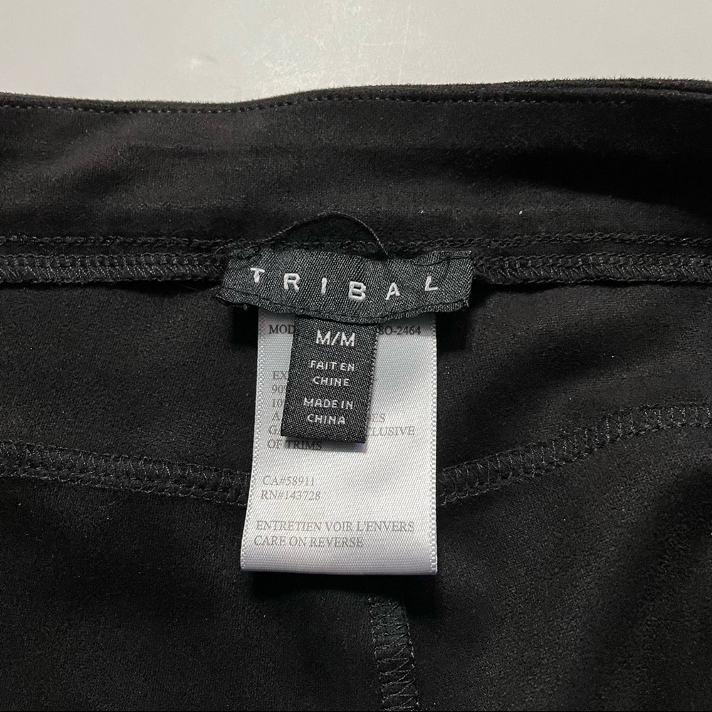 Tribal Designer Faux Leather/Suede Skinny Leg Trouser Pants Business Casual - Picture 3 of 9